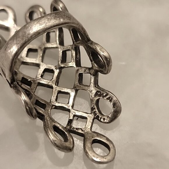 Avant Garde Paris Silver Damier Ring Goth Grunge Punk Cage Witchy Industrial 8 - Picture 5 of 6